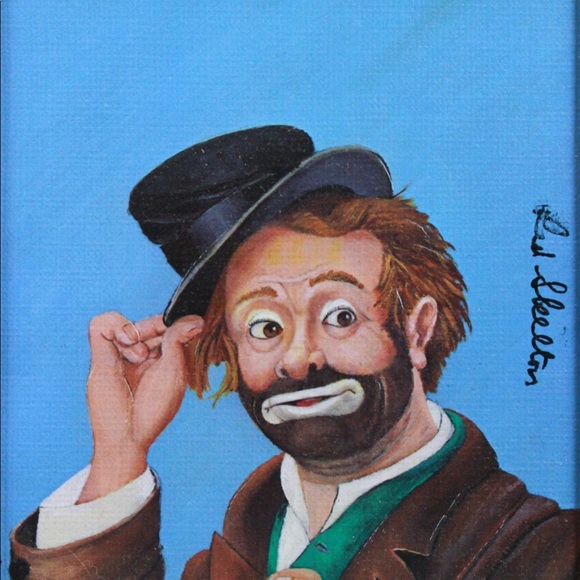 Set of 3 Red Skelton print on canvas with frame-signed  with frames - Picture 4 of 16